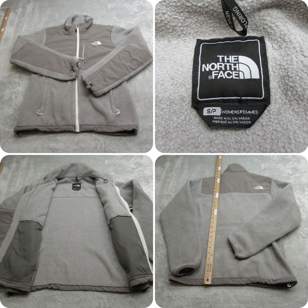 North Face Jacket Women Small Gray Denali Fleece Insulated Full Zip Hiking